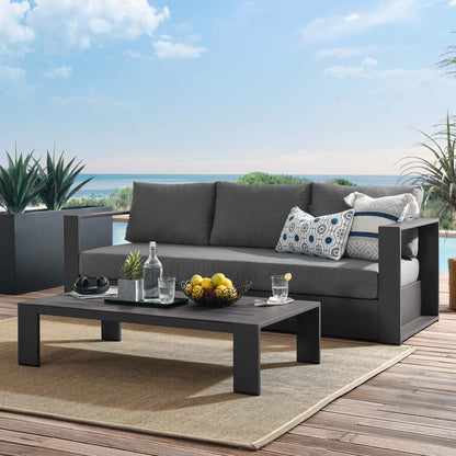 Tahoe 2-Piece Outdoor Patio Powder-Coated Aluminum Set in Gray Charcoal by Modway (5750)