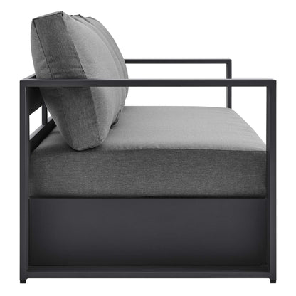 Tahoe 2-Piece Outdoor Patio Powder-Coated Aluminum Set in Gray Charcoal by Modway (5750)