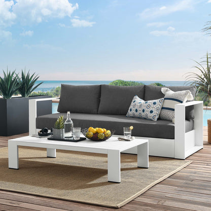 Tahoe 2-Piece Outdoor Patio Powder-Coated Aluminum Set in White Charcoal by Modway (5750)