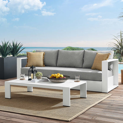 Tahoe 2-Piece Outdoor Patio Powder-Coated Aluminum Set in White Gray by Modway (5750)