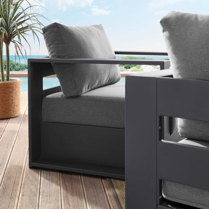 Tahoe 2-Piece Outdoor Patio Powder-Coated Aluminum Armchair Set in Gray Charcoal by Modway (5751)