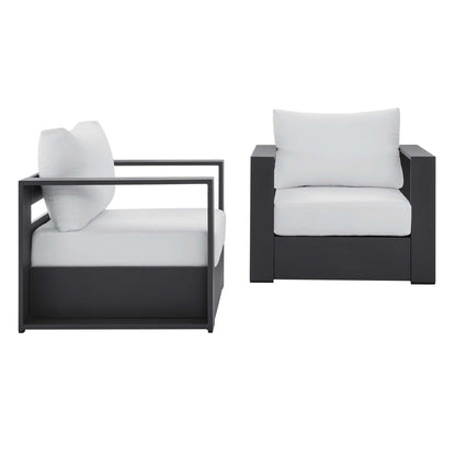 Tahoe 2-Piece Outdoor Patio Powder-Coated Aluminum Armchair Set in Gray White by Modway (5751)