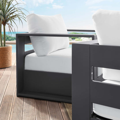 Tahoe 2-Piece Outdoor Patio Powder-Coated Aluminum Armchair Set in Gray White by Modway (5751)