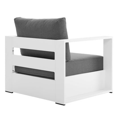 Tahoe 2-Piece Outdoor Patio Powder-Coated Aluminum Armchair Set in White Charcoal by Modway (5751)