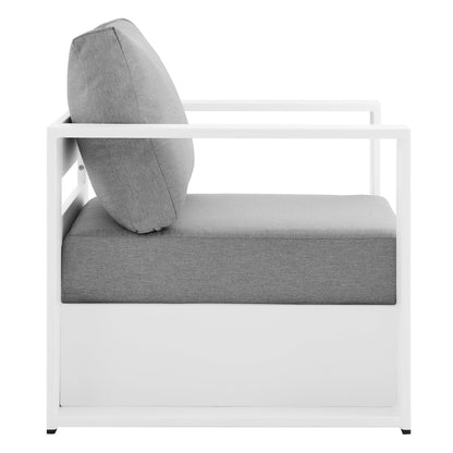 Tahoe 2-Piece Outdoor Patio Powder-Coated Aluminum Armchair Set in White Gray by Modway (5751)