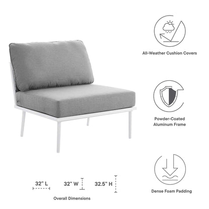 Stance 3 Piece Outdoor Patio Aluminum Set in White Gray by Modway (5754)