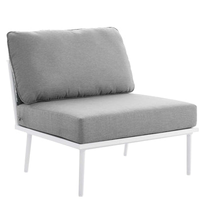 Stance 3 Piece Outdoor Patio Aluminum Set in White Gray by Modway (5754)