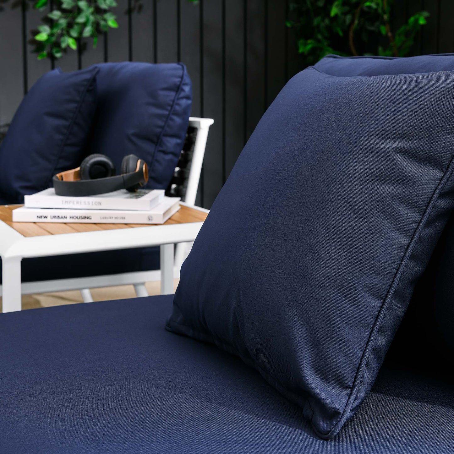 Stance 3 Piece Outdoor Patio Aluminum Set in White Navy by Modway (5754)