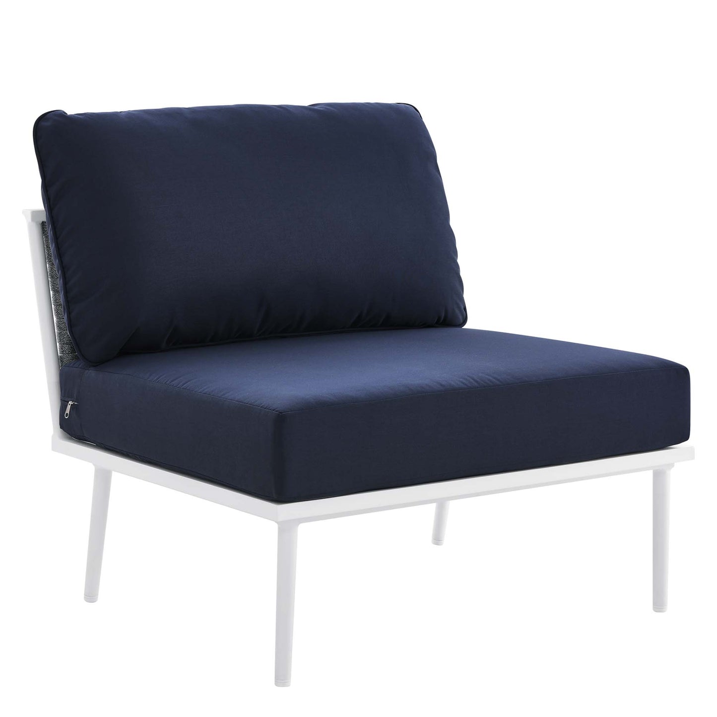 Stance 3 Piece Outdoor Patio Aluminum Set in White Navy by Modway (5754)