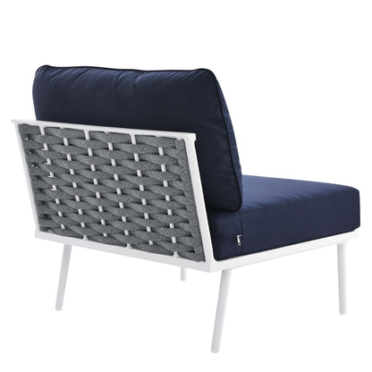 Stance 3 Piece Outdoor Patio Aluminum Set in White Navy by Modway (5754)