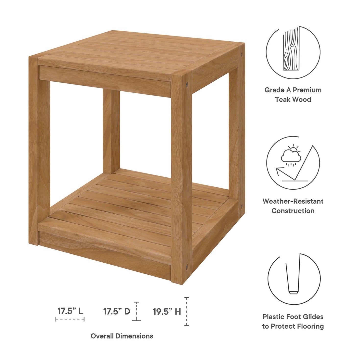 Carlsbad 6-Piece Teak Wood Outdoor Patio Set in Natural Navy by Modway (5836)