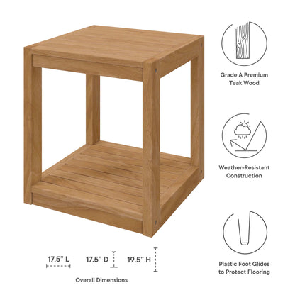Carlsbad 6-Piece Teak Wood Outdoor Patio Set in Natural Navy by Modway (5836)