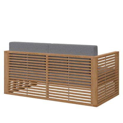 Carlsbad 3-Piece Teak Wood Outdoor Patio Set in Natural Gray by Modway (5837)