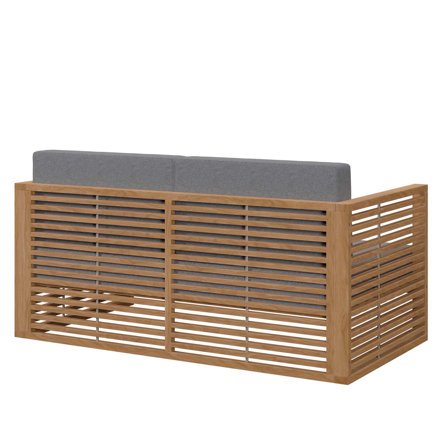 Carlsbad 3-Piece Teak Wood Outdoor Patio Set in Natural Gray by Modway (5837)