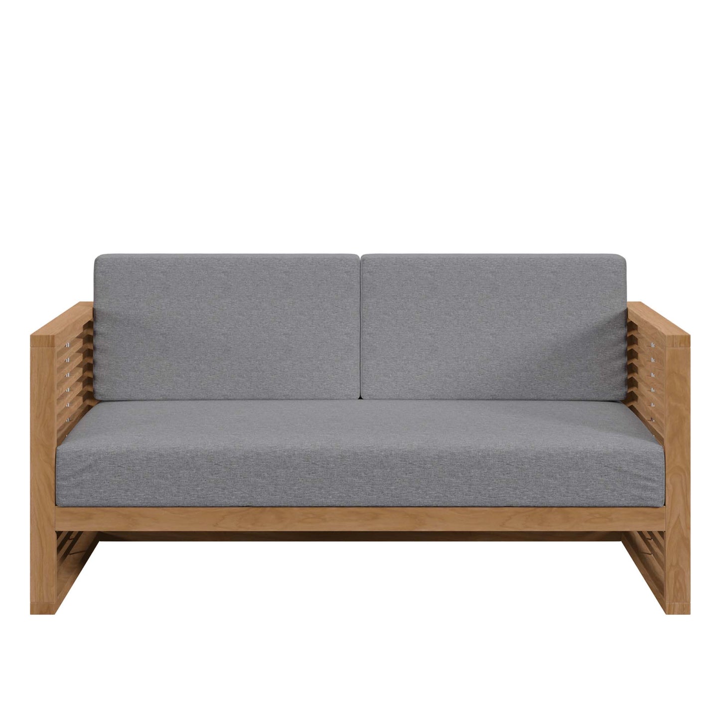 Carlsbad 3-Piece Teak Wood Outdoor Patio Set in Natural Gray by Modway (5837)