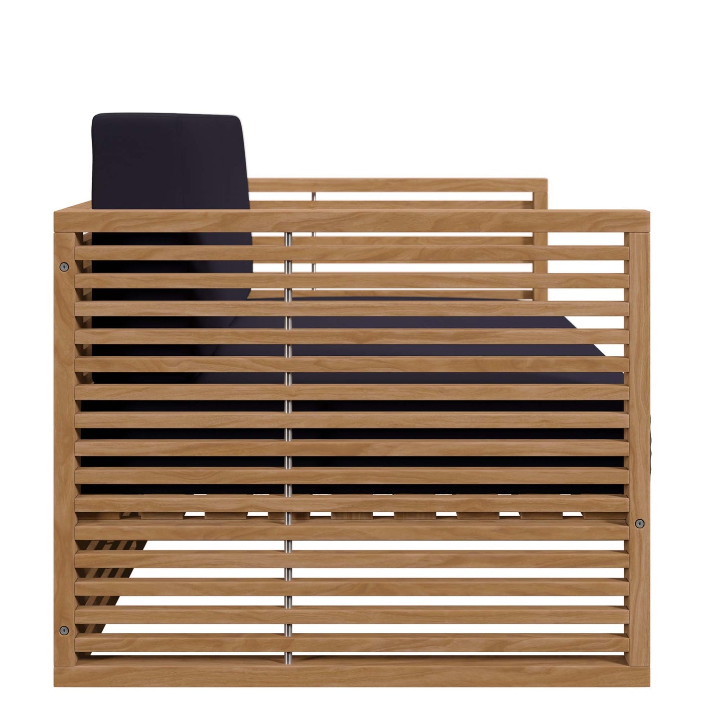 Carlsbad 3-Piece Teak Wood Outdoor Patio Set in Natural Navy by Modway (5837)