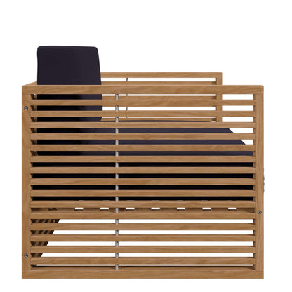 Carlsbad 3-Piece Teak Wood Outdoor Patio Set in Natural Navy by Modway (5837)