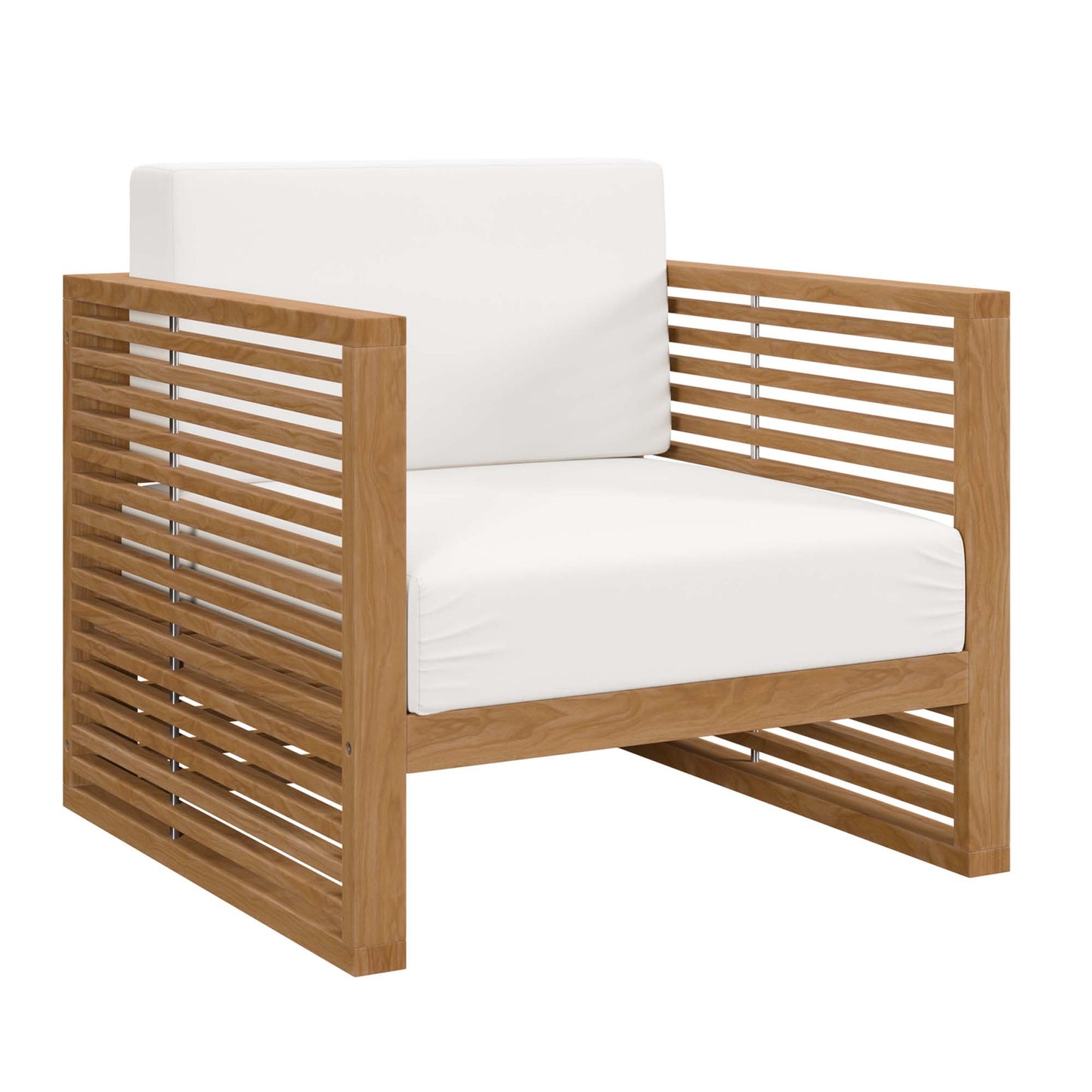 Carlsbad 3-Piece Teak Wood Outdoor Patio Set in Natural White by Modway (5837)