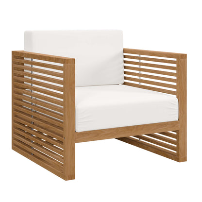 Carlsbad 3-Piece Teak Wood Outdoor Patio Set in Natural White by Modway (5837)
