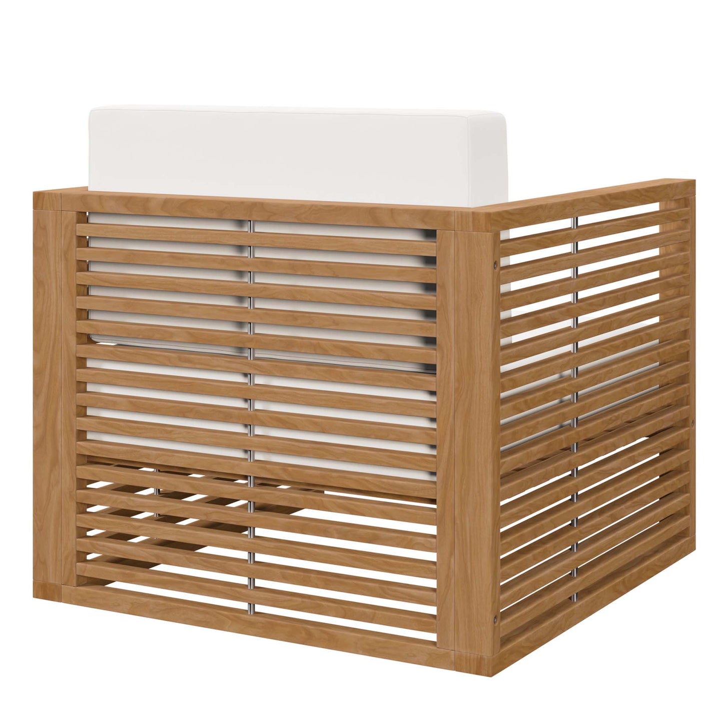 Carlsbad 3-Piece Teak Wood Outdoor Patio Set in Natural White by Modway (5837)