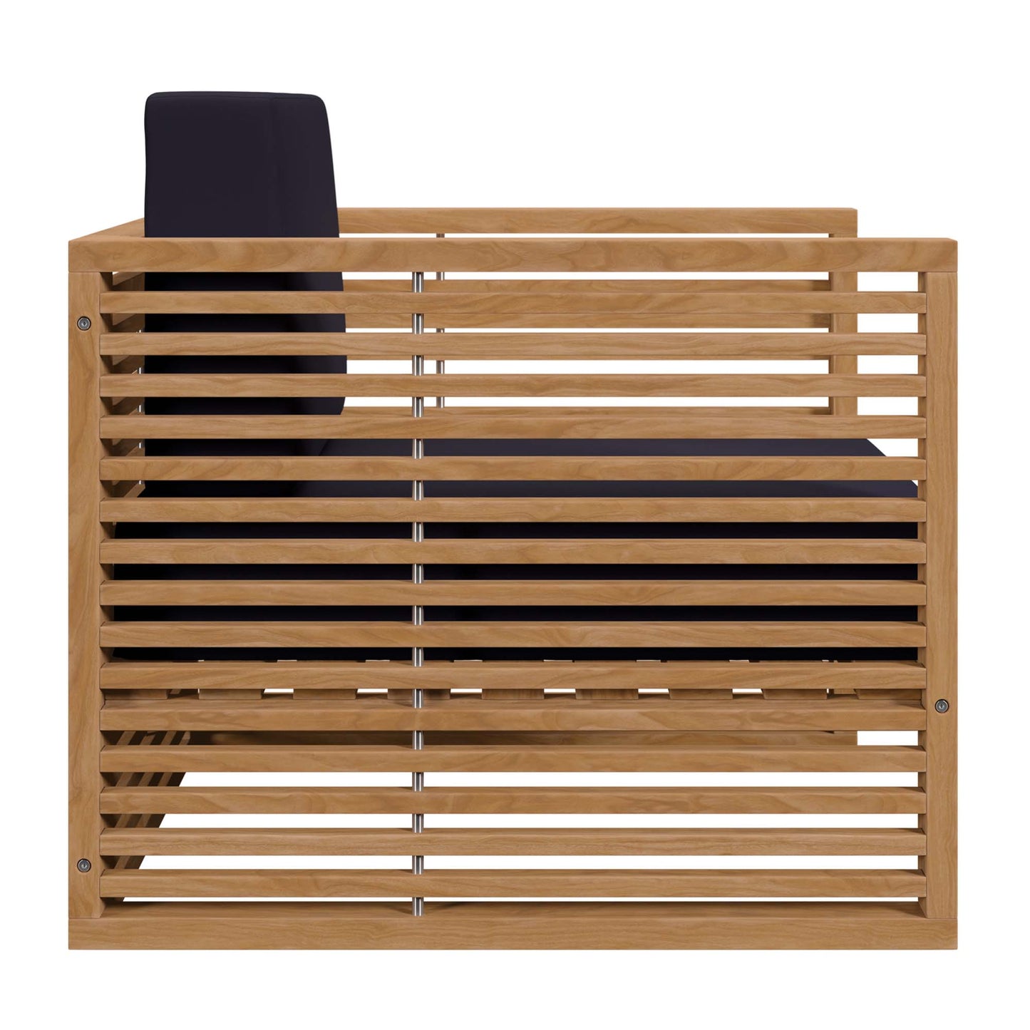 Carlsbad 3-Piece Teak Wood Outdoor Patio Set in Natural Navy by Modway (5838)