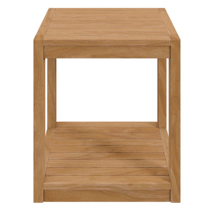 Carlsbad 3-Piece Teak Wood Outdoor Patio Set in Natural Navy by Modway (5838)
