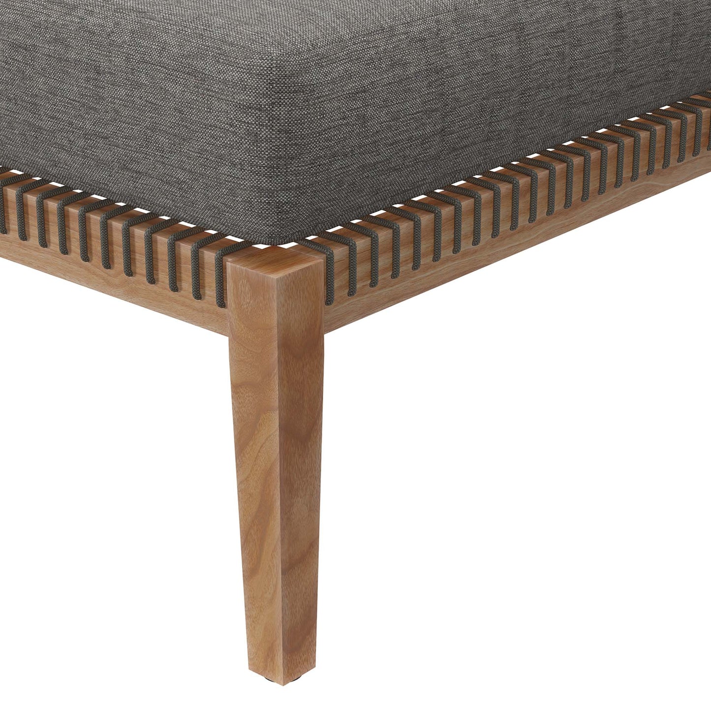 Clearwater Outdoor Patio Teak Wood Ottoman in Gray Graphite by Modway (5854)