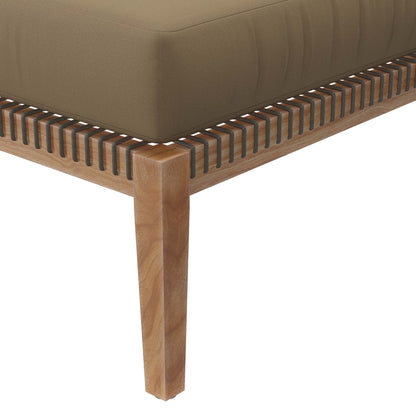 Clearwater Outdoor Patio Teak Wood Ottoman in Gray Light Brown by Modway (5854)