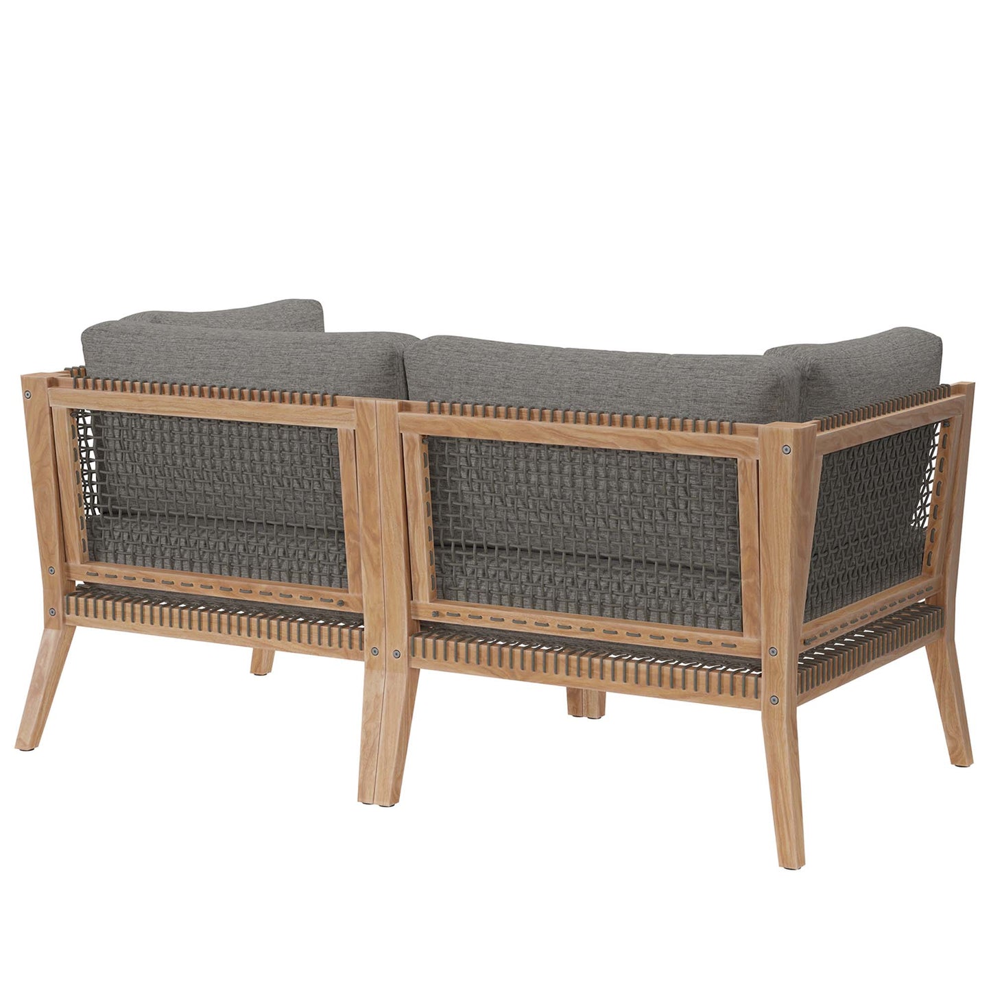Clearwater Outdoor Patio Teak Wood Loveseat in Gray Graphite by Modway (6119)
