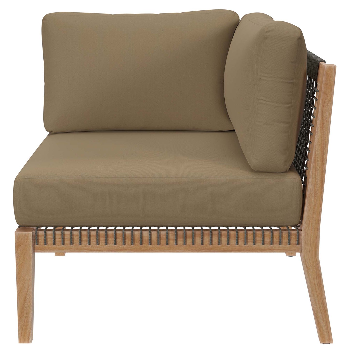 Clearwater Outdoor Patio Teak Wood Loveseat in Gray Light Brown by Modway (6119)