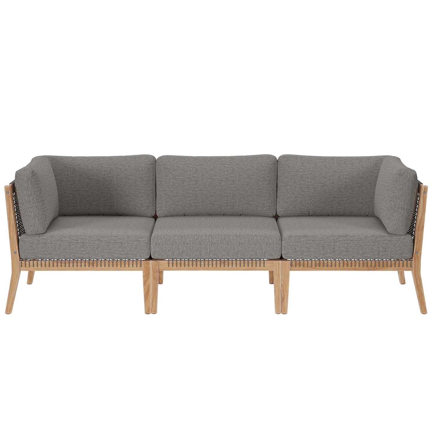 Clearwater Outdoor Patio Teak Wood Sofa in Gray Graphite by Modway (6120)