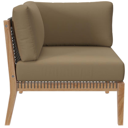 Clearwater Outdoor Patio Teak Wood Sofa in Gray Light Brown by Modway (6120)