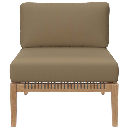Clearwater Outdoor Patio Teak Wood Sofa in Gray Light Brown by Modway (6120)