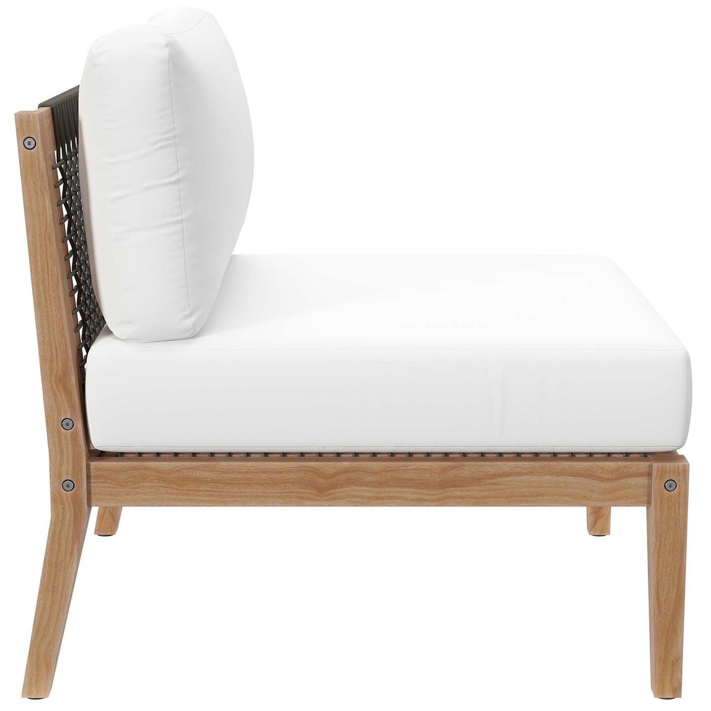 Clearwater Outdoor Patio Teak Wood Sofa in Gray White by Modway (6120)