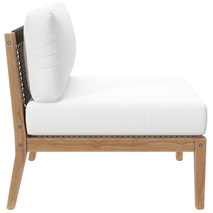 Clearwater Outdoor Patio Teak Wood Sofa in Gray White by Modway (6120)