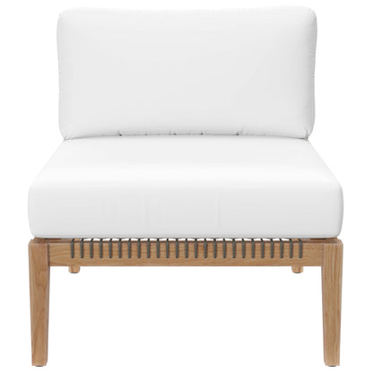 Clearwater Outdoor Patio Teak Wood Sofa in Gray White by Modway (6120)