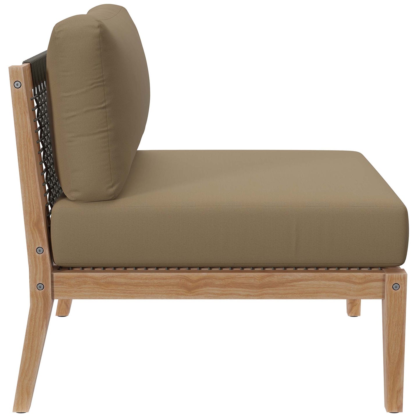 Clearwater 6-Piece Outdoor Patio Teak Wood Sectional Sofa in Gray Light Brown by Modway (6122)