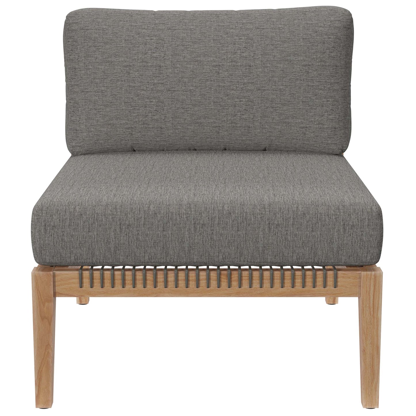 Clearwater 6-Piece Outdoor Patio Teak Wood Sectional Sofa in Gray Graphite by Modway (6124)
