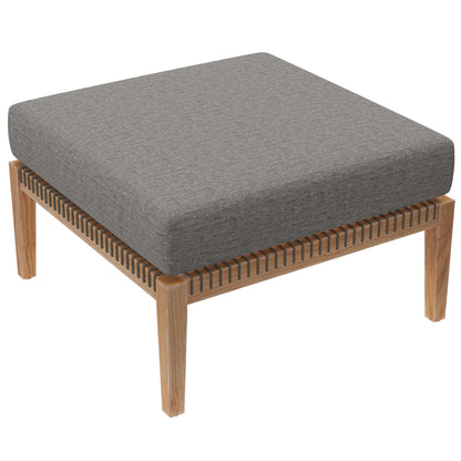 Clearwater 6-Piece Outdoor Patio Teak Wood Sectional Sofa in Gray Graphite by Modway (6124)