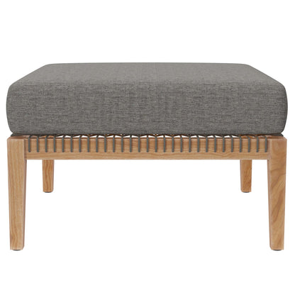 Clearwater 6-Piece Outdoor Patio Teak Wood Sectional Sofa in Gray Graphite by Modway (6124)