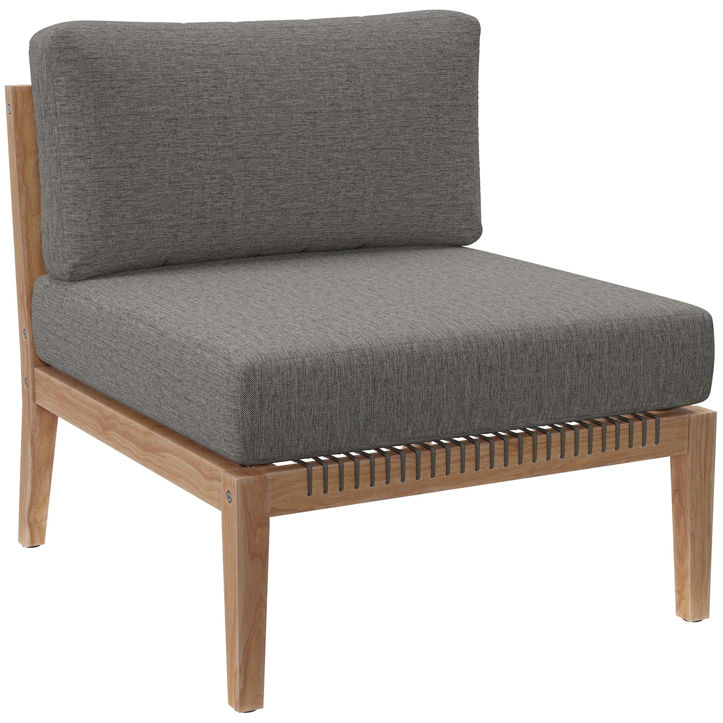 Clearwater 6-Piece Outdoor Patio Teak Wood Sectional Sofa in Gray Graphite by Modway (6124)