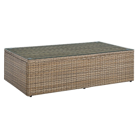 Convene Outdoor Patio Wicker Rattan Coffee Table in Brown by Modway
