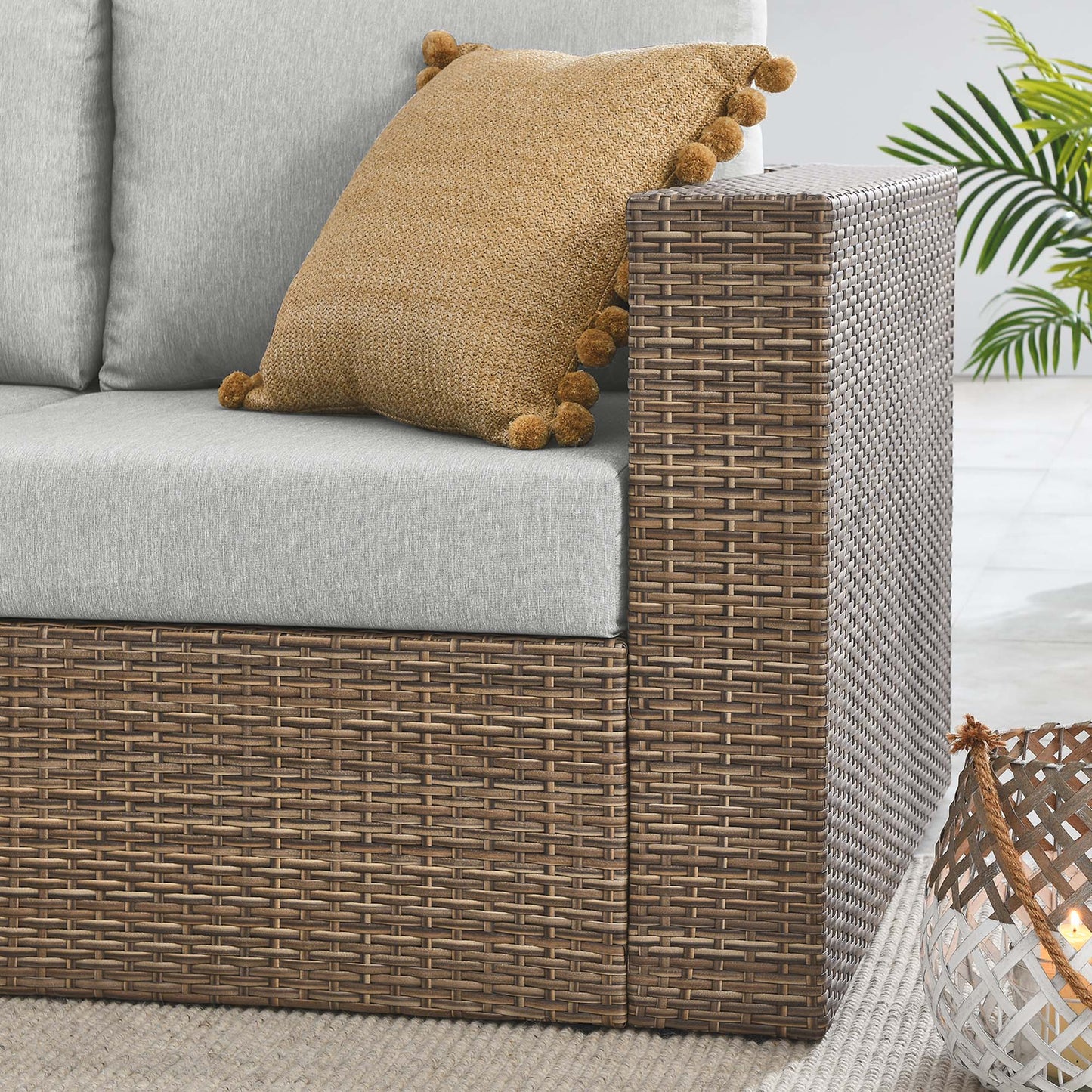 Convene Outdoor Patio Right-Arm Loveseat in Cappuccino Gray by Modway (EEI-6242)