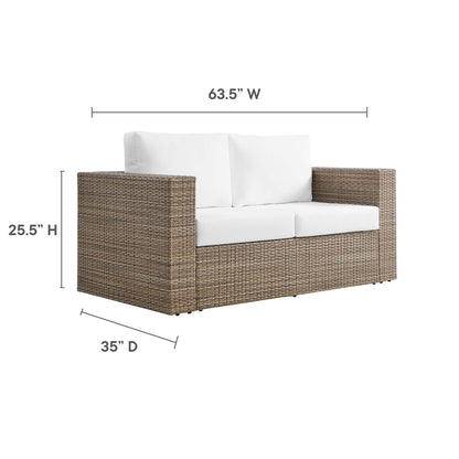 Convene Outdoor Patio Loveseat in Cappuccino White by Modway (EEI-6246)