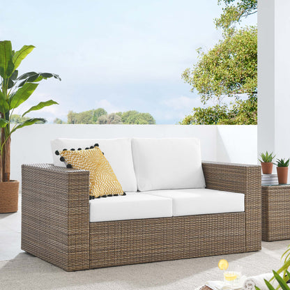 Convene Outdoor Patio Loveseat in Cappuccino White by Modway (EEI-6246)