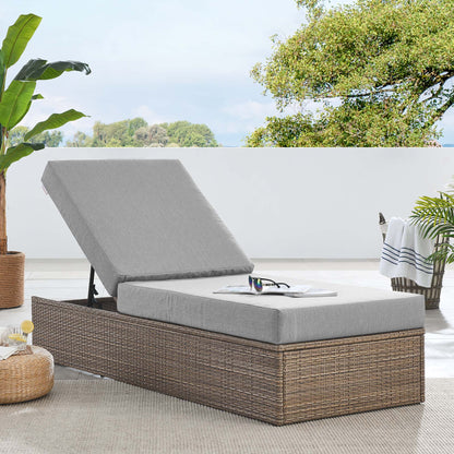 Convene Outdoor Patio Chaise Lounge Chair in Cappuccino Gray by Modway (EEI-6247)