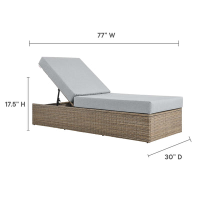 Convene Outdoor Patio Chaise Lounge Chair in Cappuccino Gray by Modway (EEI-6247)