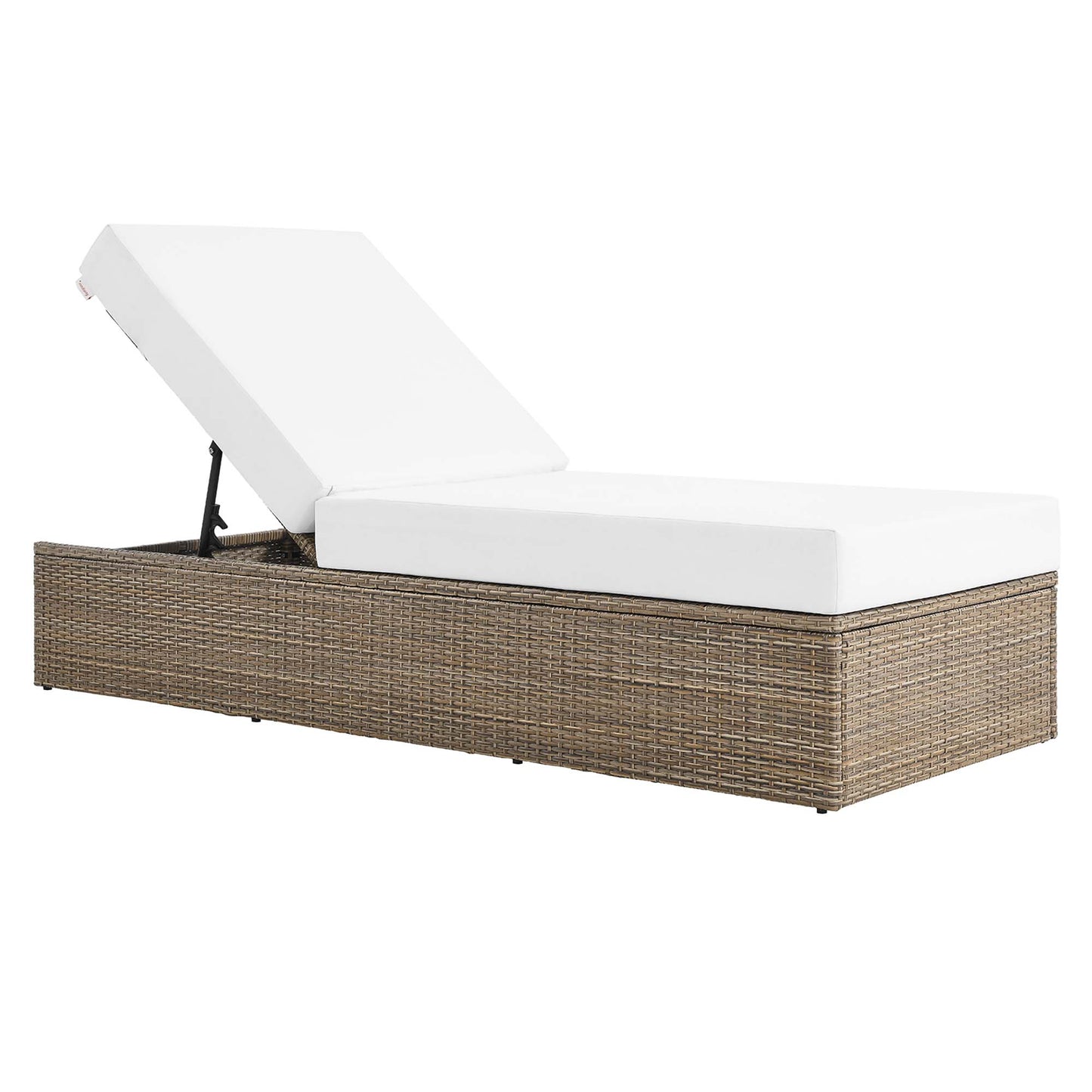 Convene Outdoor Patio Chaise Lounge Chair in Cappuccino White by Modway (EEI-6247)