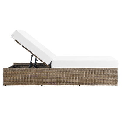 Convene Outdoor Patio Chaise Lounge Chair in Cappuccino White by Modway (EEI-6247)