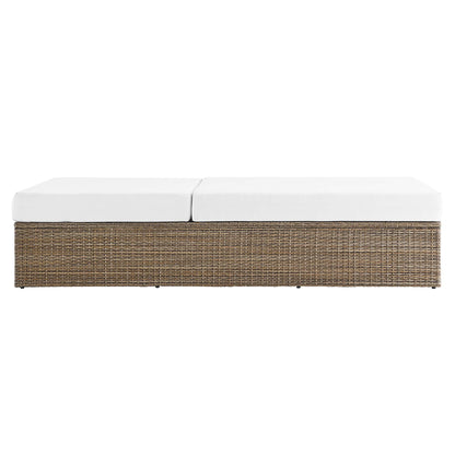 Convene Outdoor Patio Chaise Lounge Chair in Cappuccino White by Modway (EEI-6247)